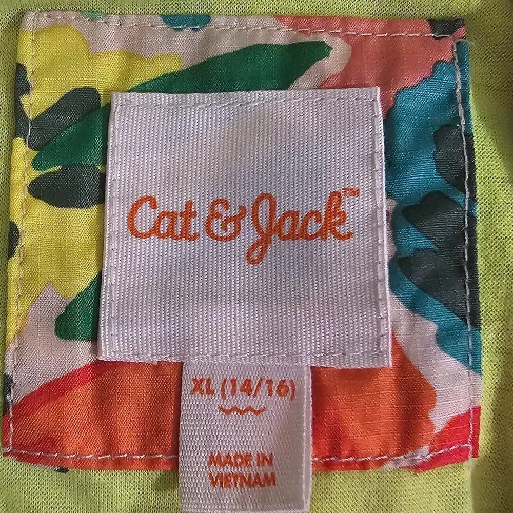 Cat and Jack Floral Windbreaker Jacket Sz XL